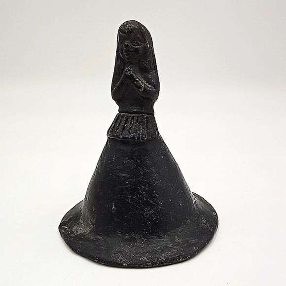 Vintage Barro Negro Mexican Black Pottery Bell Maiden / Girl / Feminine - Picture 1 of 10